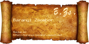 Baranyi Zsombor névjegykártya